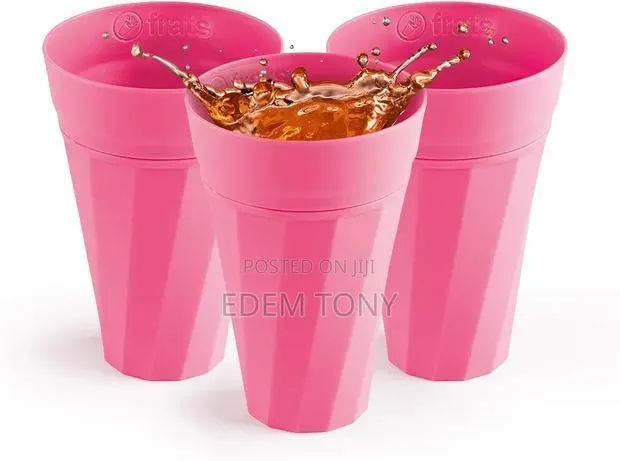 Frats Self-Cooling Reusable Cups Set of 3 Pink (Each 300 Ml)