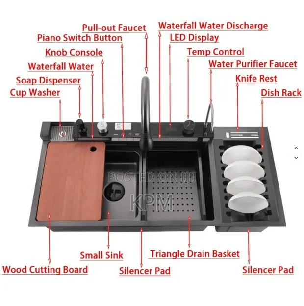 100cm by 46cm SUS 304 Large Commercial Smart DIGI Kitchen Piano Sink · Photo 1