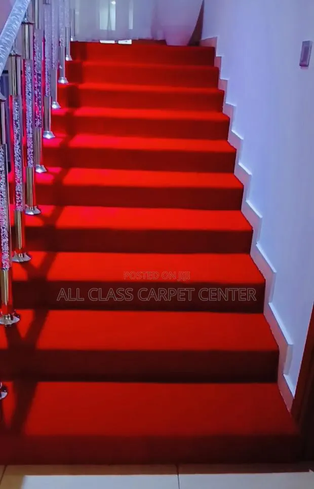 Quality and Heavy Red Carpet for Church Auditorium and Staircase · Photo 1