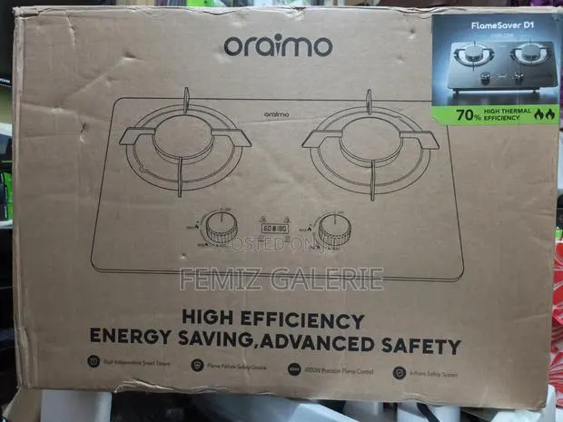 Oraimo FlameSaver D1 2-Burner Gas Stove Built-in Timer · Photo 1