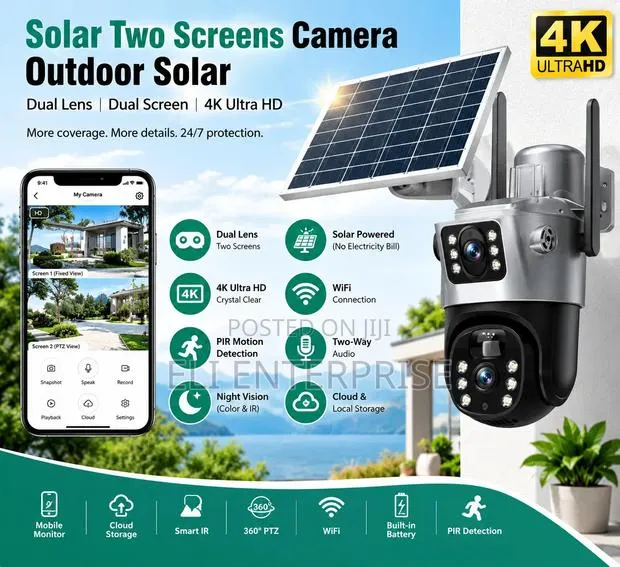 4K Dual-Lens Solar Outdoor Security Camera · Photo 1