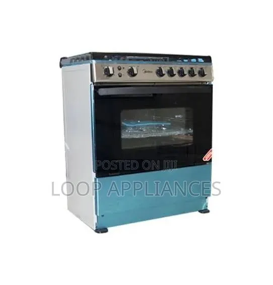 Midea 5 Burner Gas Cooker With Oven - 30amg5g027-Silver · Photo 1