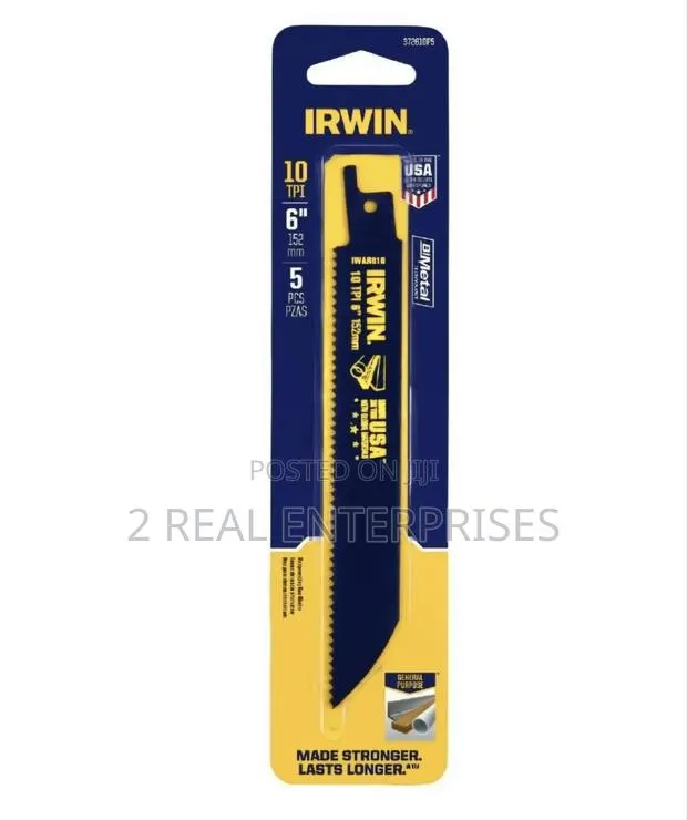 Irwin 6-Inch 10 TPI Bi-Metal Reciprocating Saw Blades 5-Pack · Photo 1