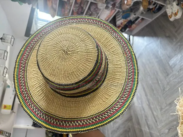 Bolga Handwoven Cowboy Hat in Wine and Green · Photo 1