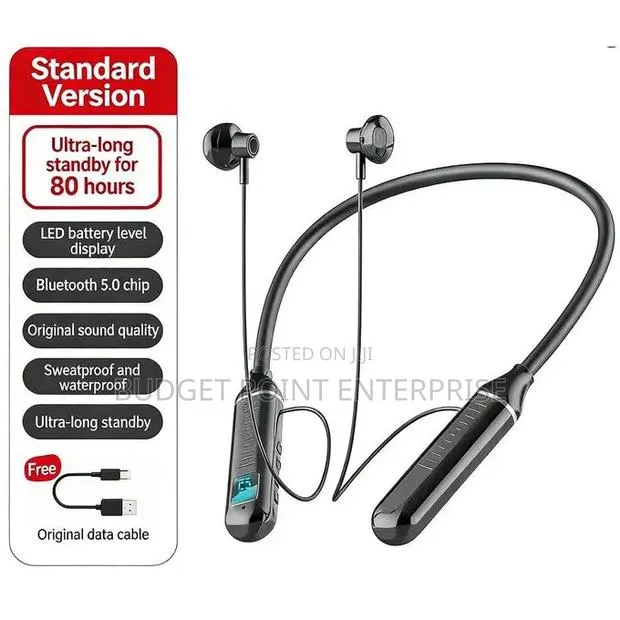 Neckband Earphone Wireless Bluetooth Long Lasting Battery