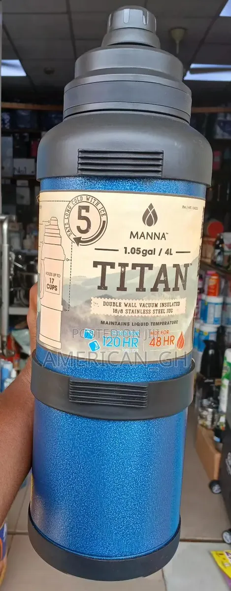 4l Titan Double Wall Vacuum Insulated Stainless Steel Flask, 48hrs Hot · Photo 1