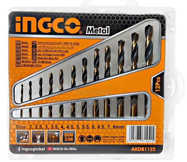 12 PCS HSS Twist Drill Bits Set - Akdb1125 · Photo 1