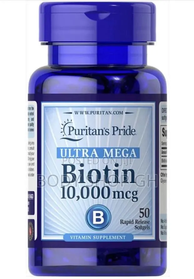 Puritans Pride Biotin - 50 Softgels ( 10,000 McG) · Photo 1