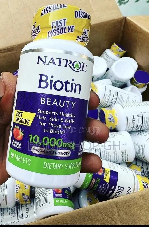 Natrol Biotin - 10,000mcg ( for Hair Beard) - Strawberry · Photo 1