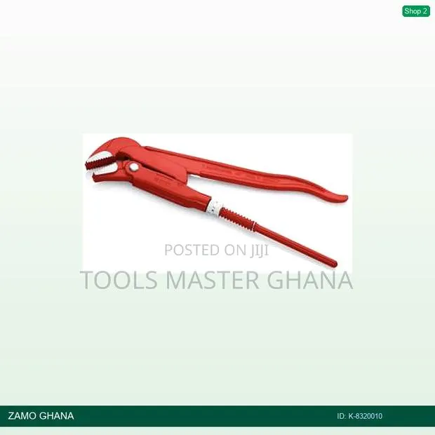 Pipe Wrench 320mm Open 42mm Bent Nose 45d All Red - K- · Photo 1