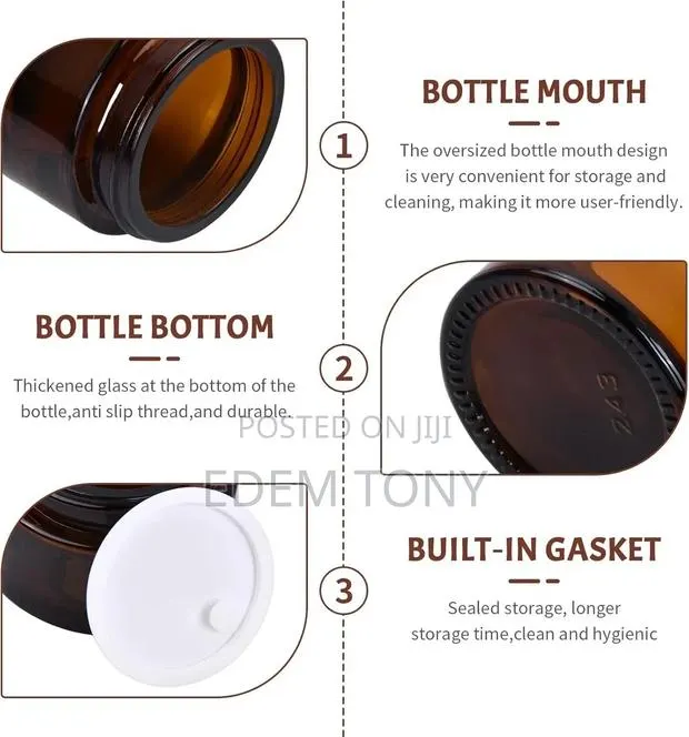 30ml Thick Black UV Protection Small Glass Jars With Lids 30ml -12pcs · Photo 3
