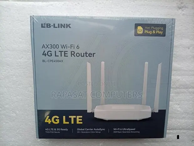 Lblink Bl-Cpe450ax Ax300 Wifi 6 4g Lte Sim Card Router 4lan 1wan · Photo 1