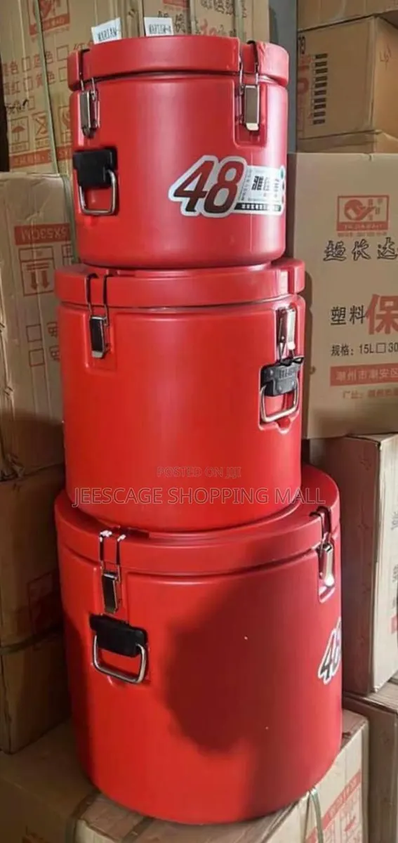 Commercial Red Insulated Food and Beverage Dispenser · Photo 1