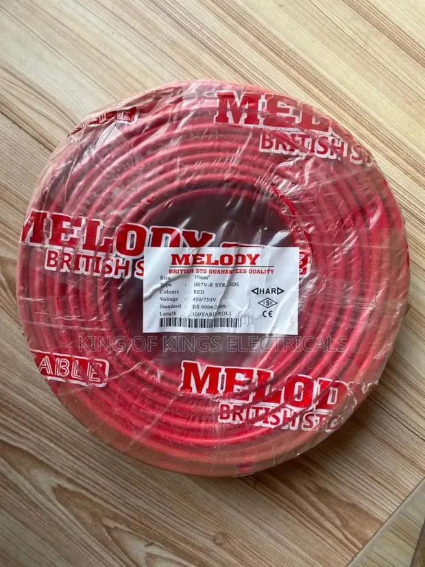 British Melody 10mm Single Core Electrical Cable – 100 Yards (Red) · Photo 1