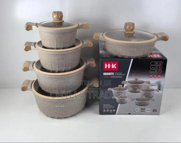 H-K 10PCS Granite Non-Stick Cookware Set – 20/24/28/32cm · Photo 1