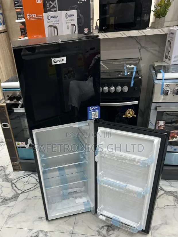 Order Massive Black Glass 2 Doors Top Freezer Pearl Refrigerator · Photo 1