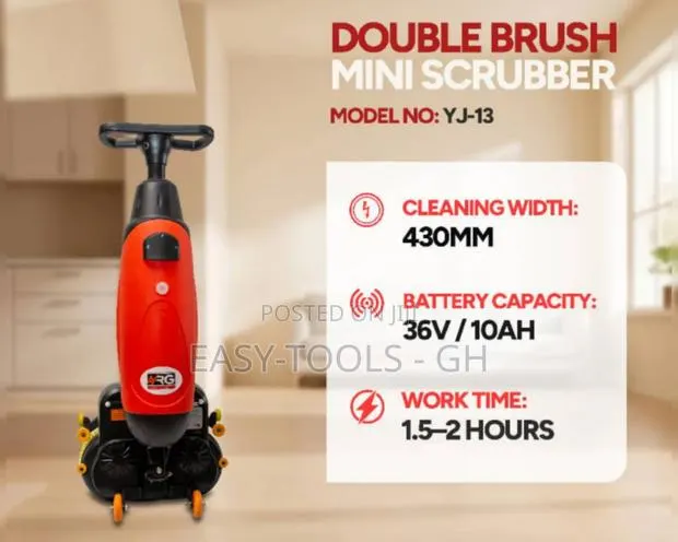 NRG Cordless Double Brush Mini Scrubber _ 36v/ 10ah · Photo 1