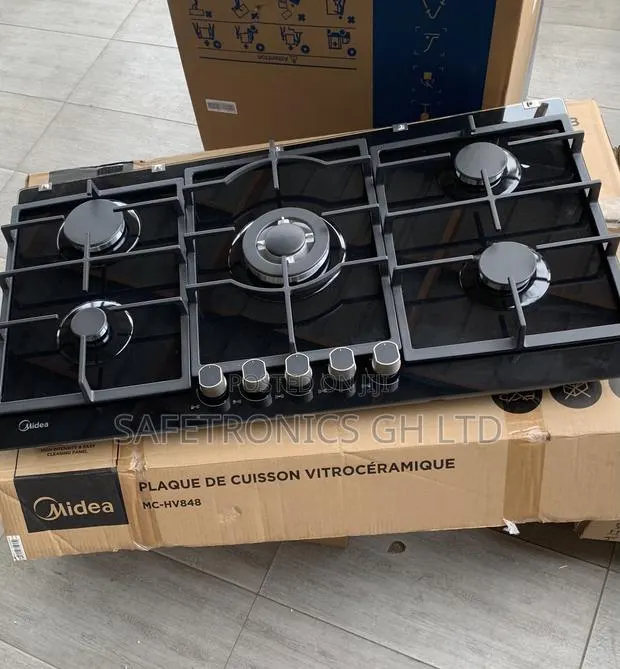 Lastest Sleek Midea 90cm Gas Hob – Black Glass 90GP095 · Photo 1