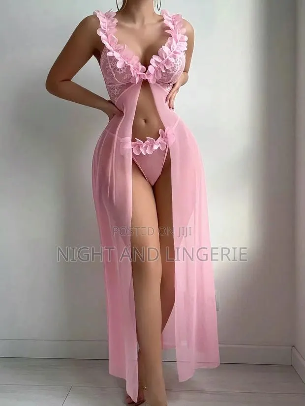 Floral Mesh Seductive Lingerie Gown · Photo 1