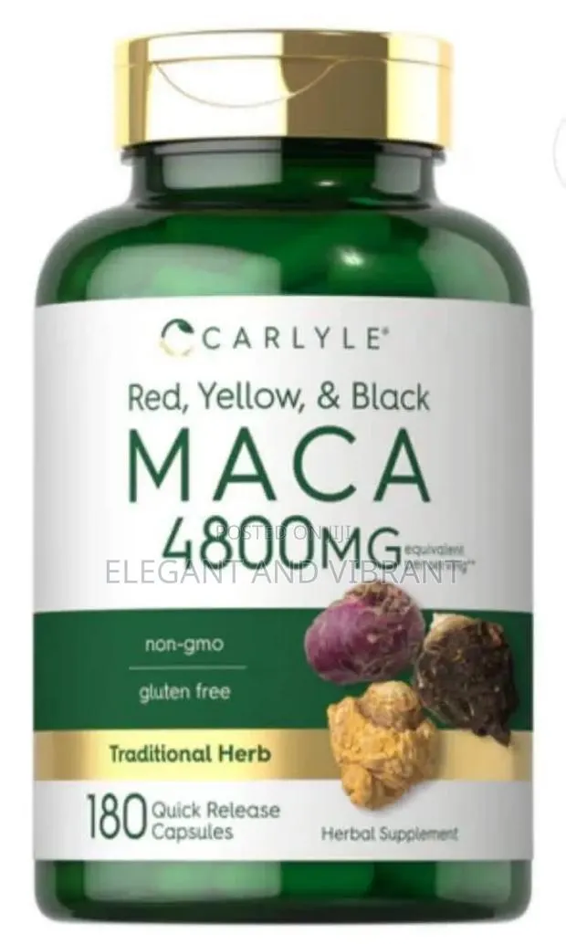 Maca Root(Red, Yellow And Black) 4800mg Per Serving | 180 Capsules · Photo 1