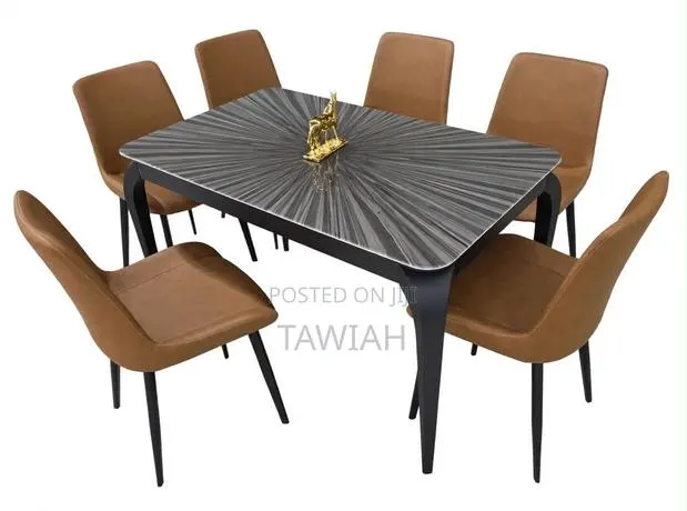 Blue Marble Dining Table With 4 Chairs Available for Sale · Photo 1
