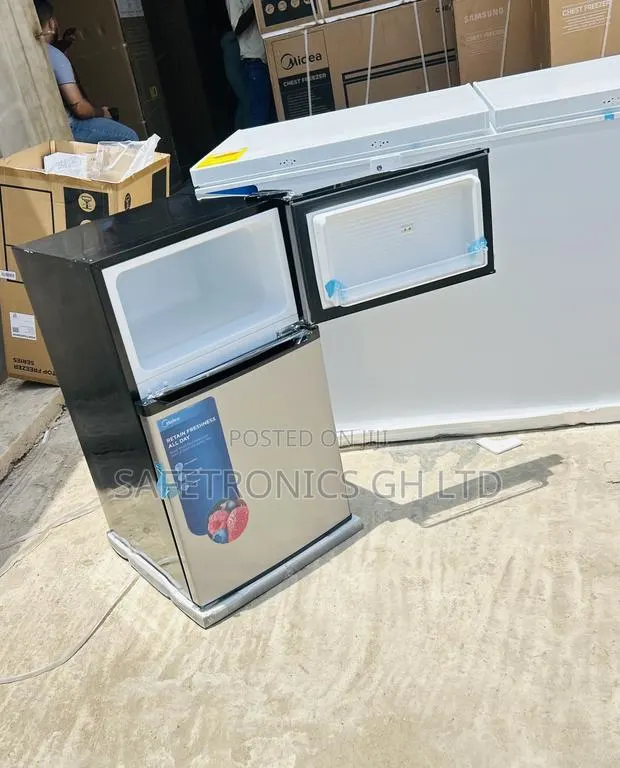 Authentic Grey Midea 87ltr Double Door Table Top Fridge Hd-113f(N · Photo 1