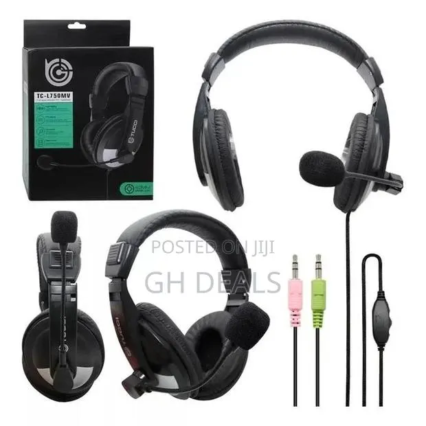 TC-L750MV Stereo PC Gaming Headset With Microphone - Black · Photo 1