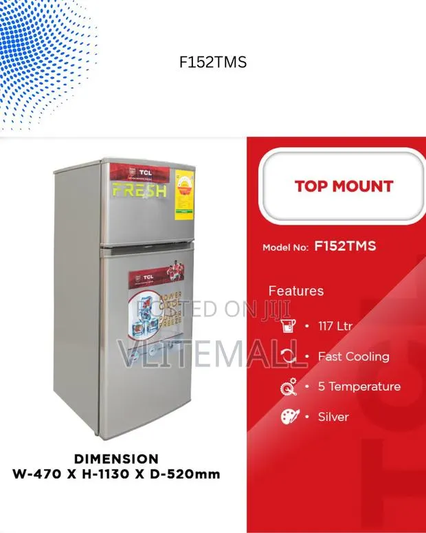 TCL Top Mount Refrigerator F152tms · Photo 1