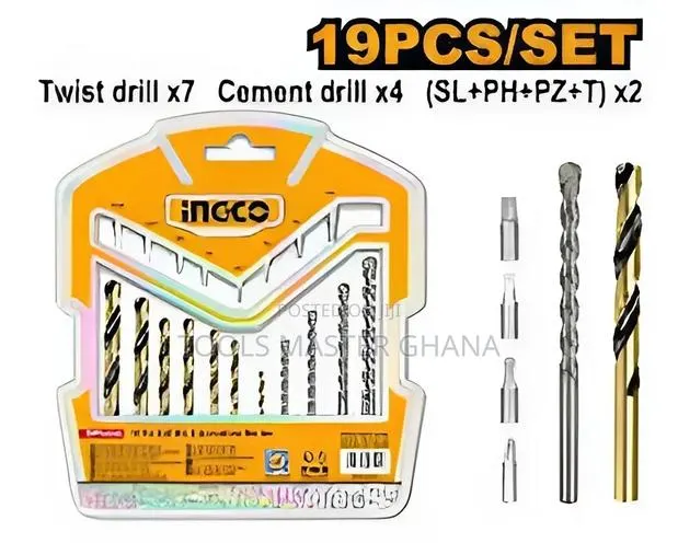 19 PCS Drill Bits & Screwdriver Bits Set - Aksdb1901 · Photo 1