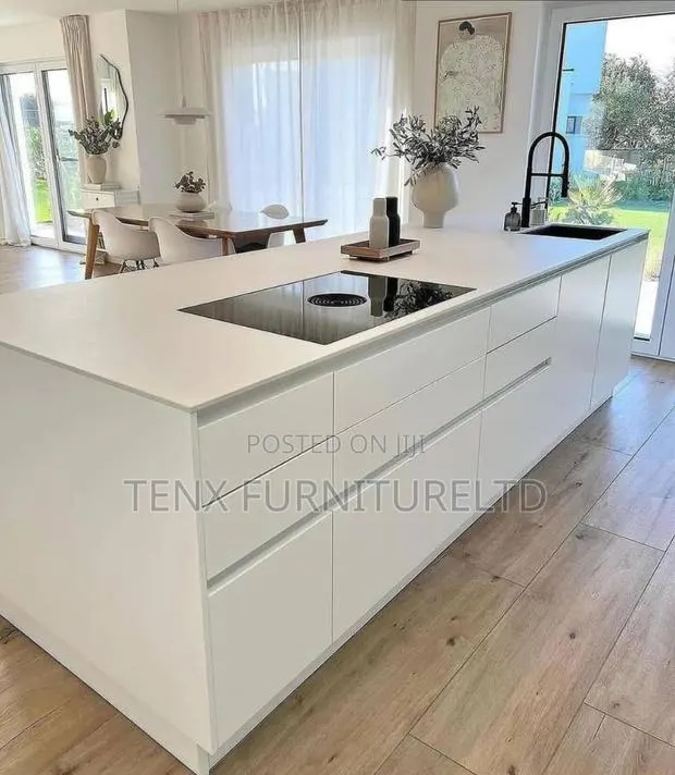 Kitchen Cabinet With (Island) All White · Photo 1
