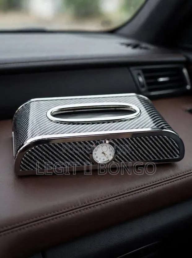 Luxury Car Tissue Box With Clock · Photo 1