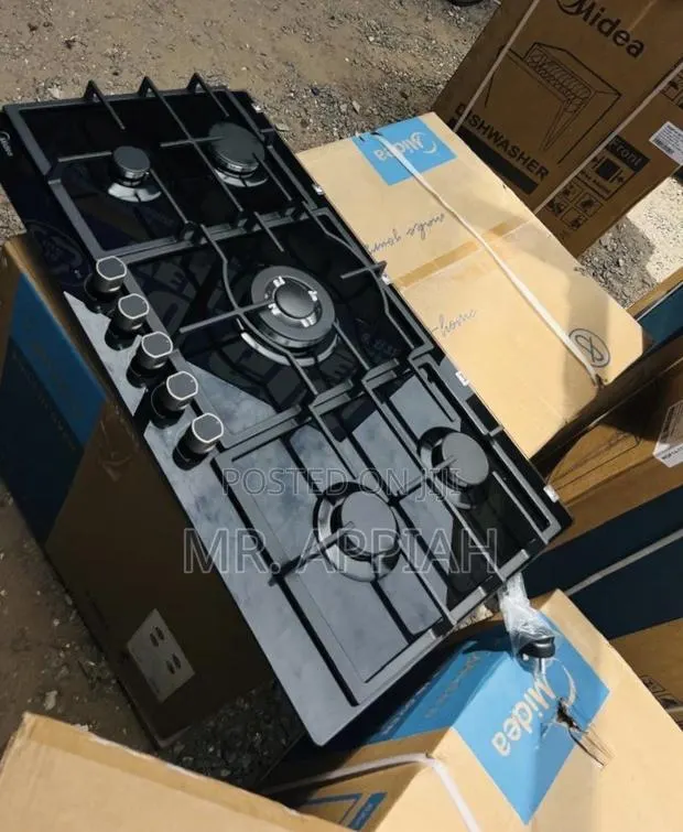 Classic Midea 5 Gas Tempered Glass Hob(90GQ095)Black · Photo 1