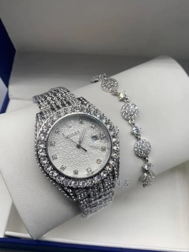 Rolex Oyster Iced Ladies Watch With Bracelet · Photo 1