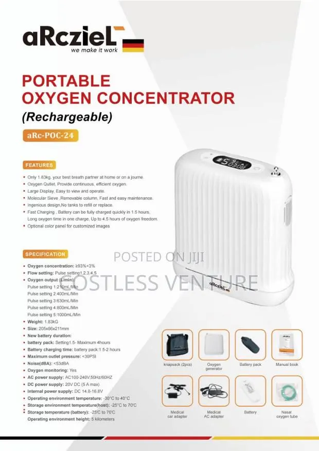 Arcziel Portable Oxygen Concentrator(Rechargeable) · Photo 1