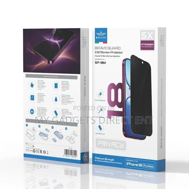BRAVE Guard Privacy Screen Protector for iPhone 18 Pro Max – 9H · Photo 1