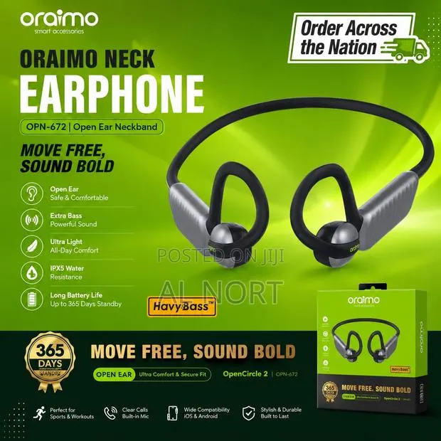 Oraimo Opencircle 2 Opn-672 Open-Ear Bluetooth Neckband Earphones · Photo 1