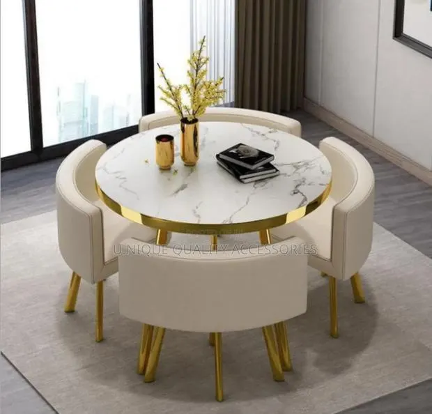 Only One Set Remaining, Order Now - Luxury Round Top Dining Table Set · Photo 1
