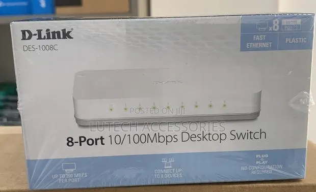 D Link 8port Desktop Switch Des-1008c 10/100mbps · Photo 1