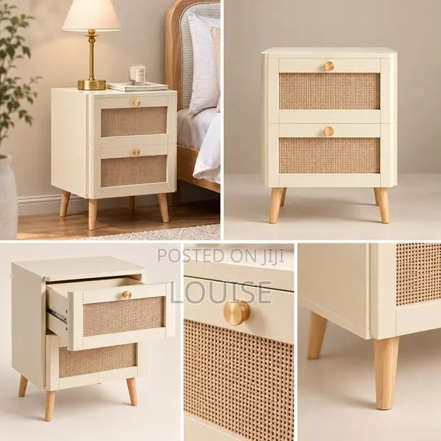 DUSK Aurelia 2 Drawer Bedside Table - Vintage Cream · Photo 1