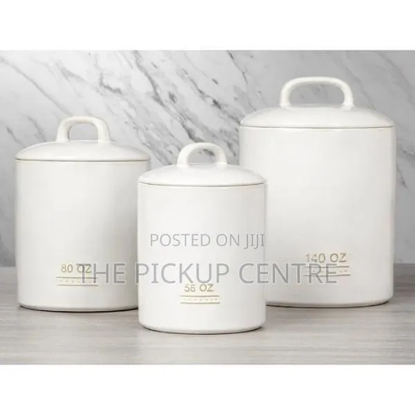 Farmhouse Collection Airtight 3 Piece Set Ceramic Canisters · Photo 1