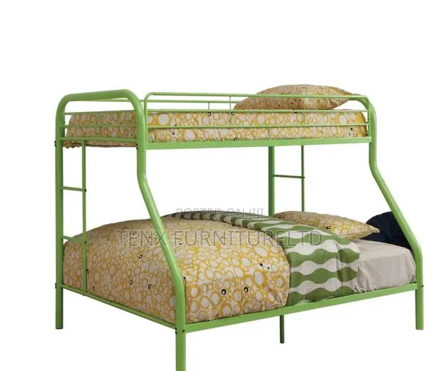 Twin Over Full Metal Standard Bunk Bed (Greenhead) · Photo 1