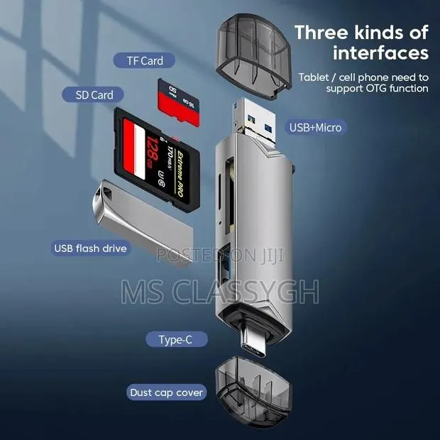 6 in 1 Multifunction USB 3.0 Card Reader U Disk Type C Micro · Photo 1