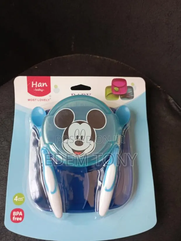 Mickey Mouse Baby/Toddler Feeding Set.Bowl With Lid Two Spoons. · Photo 4