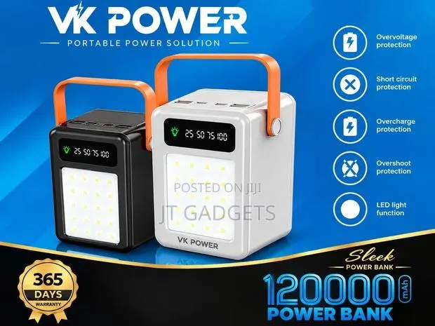 VK Power Slice 120,000mAh Power Bank | LED Light | 365-Day Warranty · Photo 1