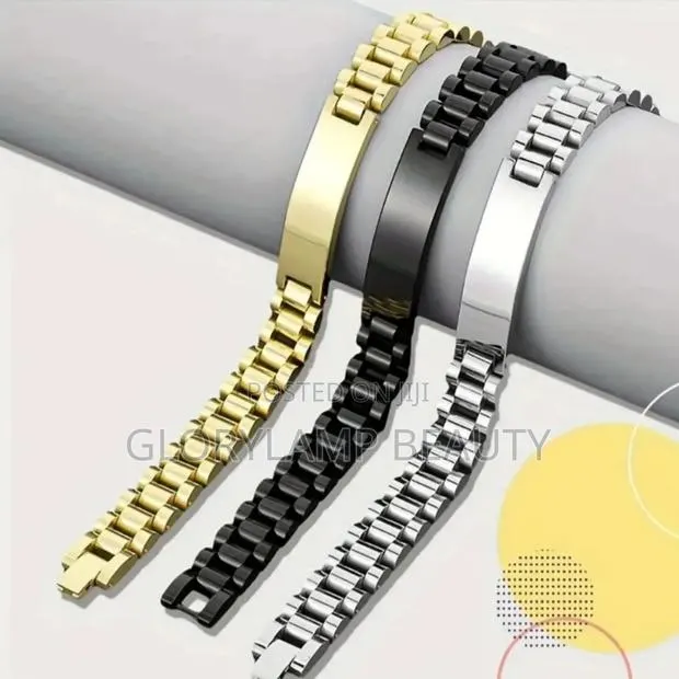 Men’S Personalizable Stainless Steel Bracelet – Adjustable, Durable · Photo 1