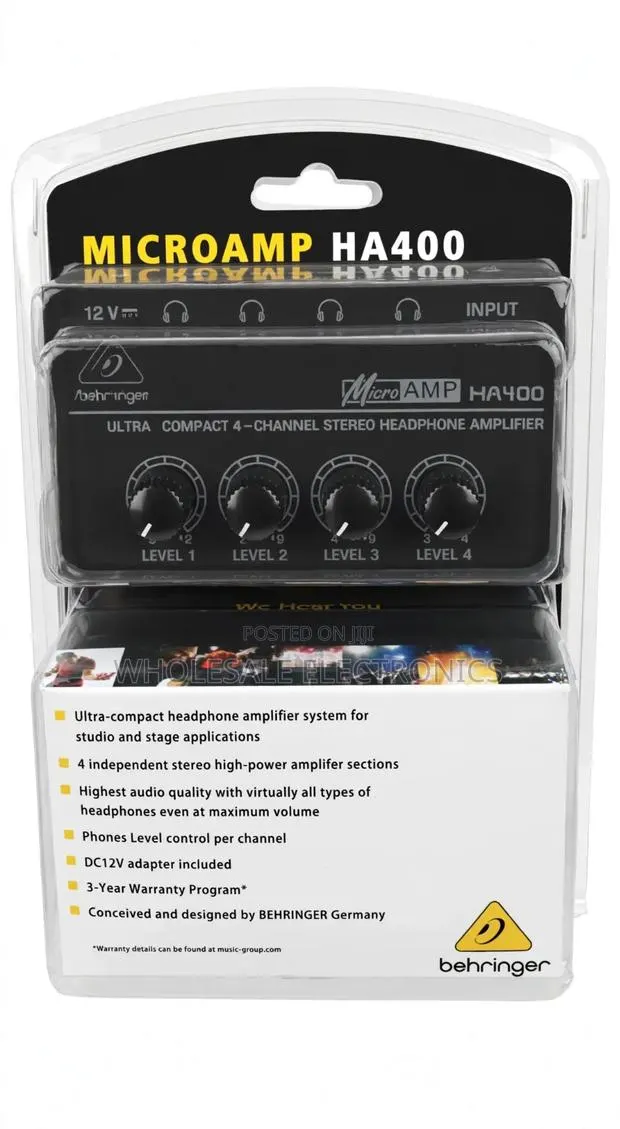 Behringer MicroAMP HA400 4-Channel Stereo Headphone Amplifier · Photo 1