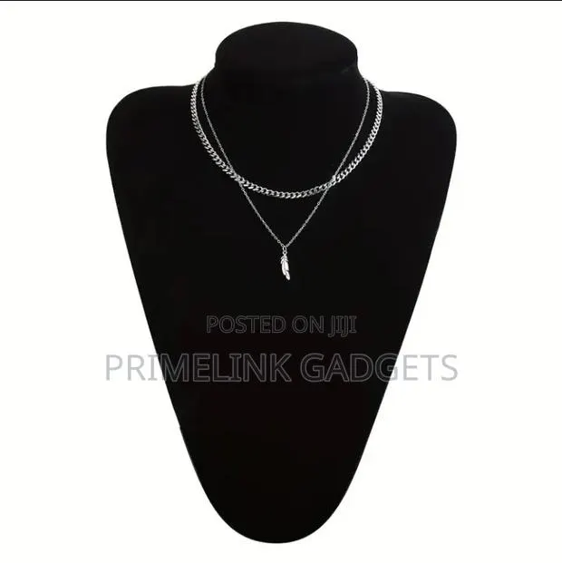 Feather Double-Layered 304 Stainless Steel Necklace · Photo 1