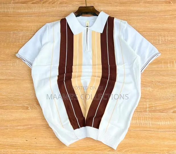 Luxury Men’s Zip Collar Knitted Casual Polo Short Sleeve Shirt · Photo 1