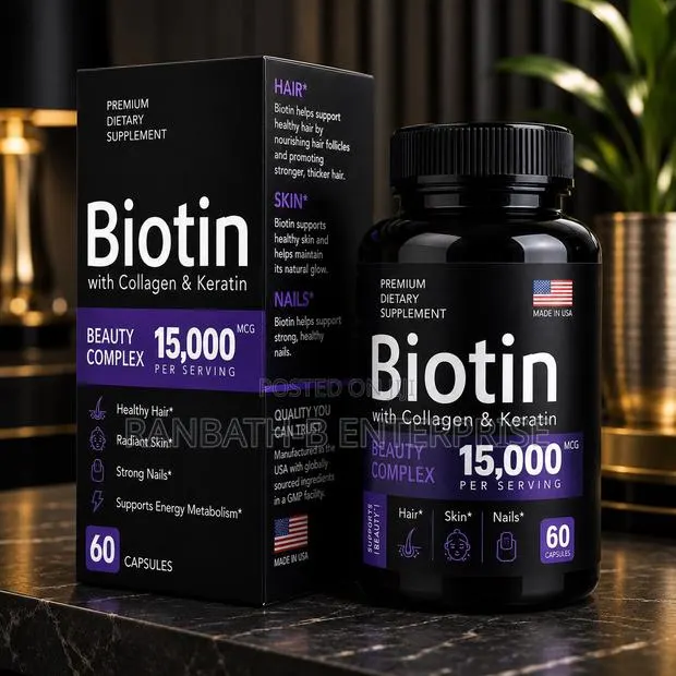 Premium Biotin Hair, Skin Nails Formula – 15,000 MCG · Photo 1