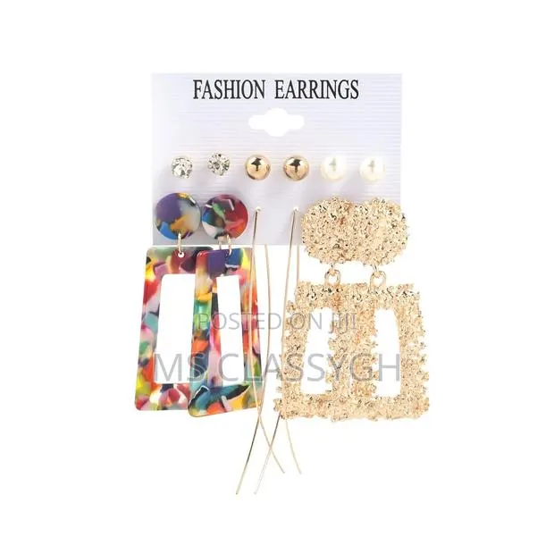 Earrings Combination Set Simple Hollow Pearl Tassel Earrings · Photo 1